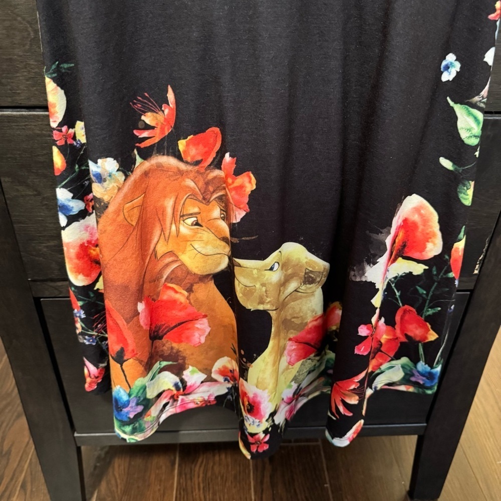 Disney Lion King Floral Black Dress - Picture 2 of 4